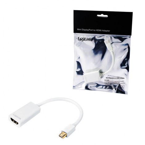 Logilink Video adapter | 19 pin HDMI Type A | Female | Mini DisplayPort | Male | White | 0.1 m - 3